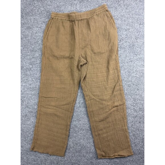 Rails Agnes Pull-on Pant Women's M Canteen 100% Cotton Gauze Wide Leg Raw Hem - Picture 1 of 13